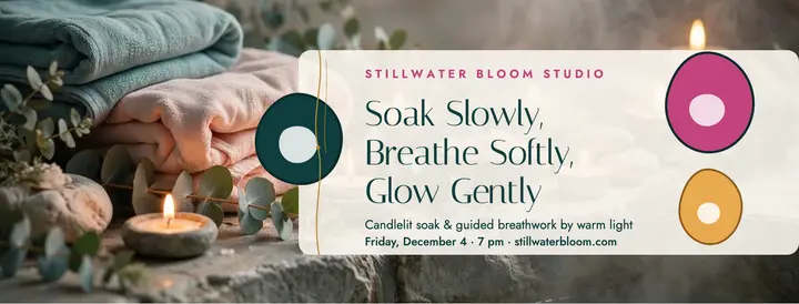 Stillwater Bloom candlelit soak cover template