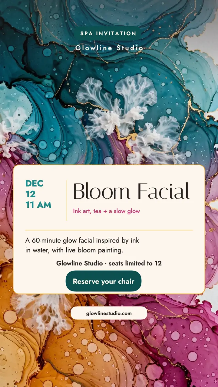 Glowline Bloom Facial spa story template