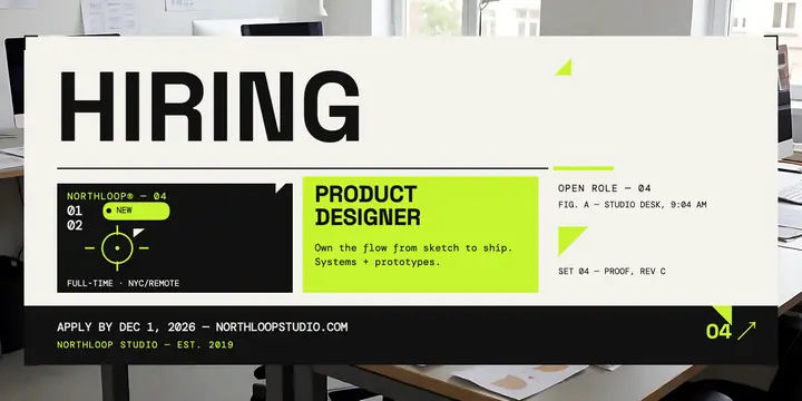 Northloop Studio product designer hiring post template