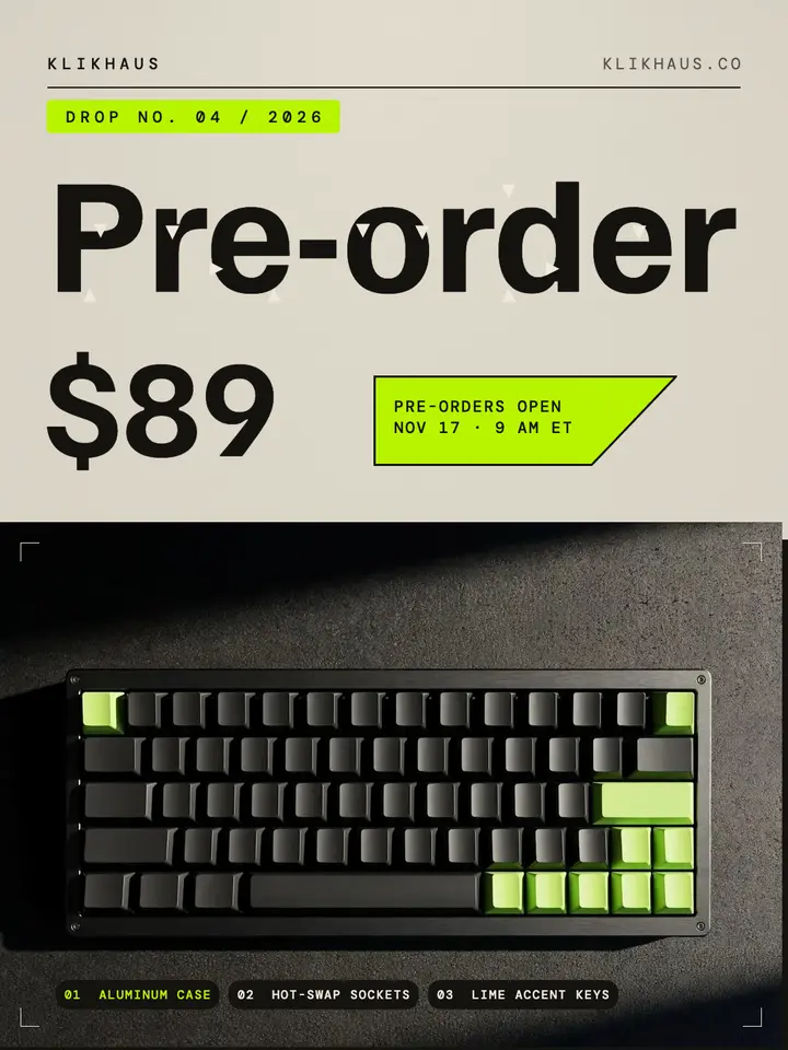 Klikhaus keyboard Drop 04 pre-order post template