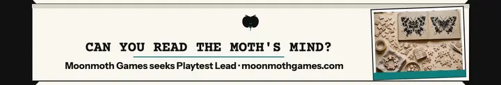 Moonmoth Games playtest hiring cover template