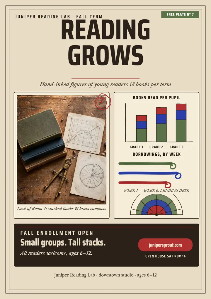 Juniper Reading Lab fall flyer template