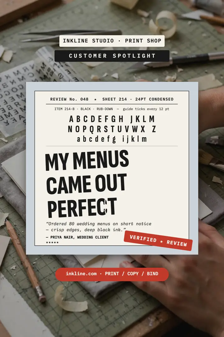 Inkline print shop review poster template