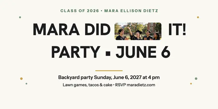 Mara graduation party inline photo post template
