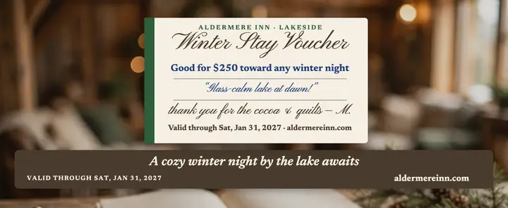 Aldermere Inn winter stay voucher guestbook template