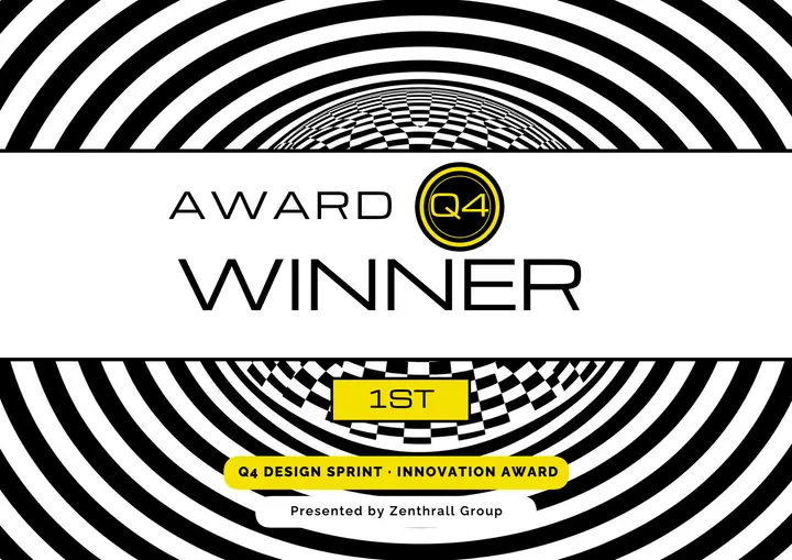 Quarterly innovation award certificate, op art template