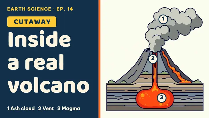 Inside a volcano video thumbnail template