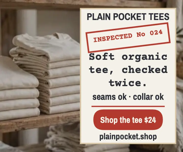 Plain Pocket Tees inspected tee ad template