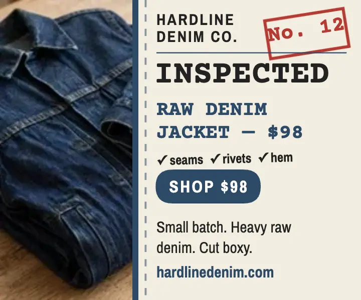Hardline inspected denim jacket ad template