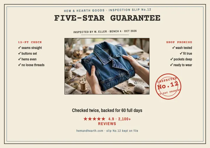 Hem and Hearth five-star guarantee certificate: guarantee certificate template