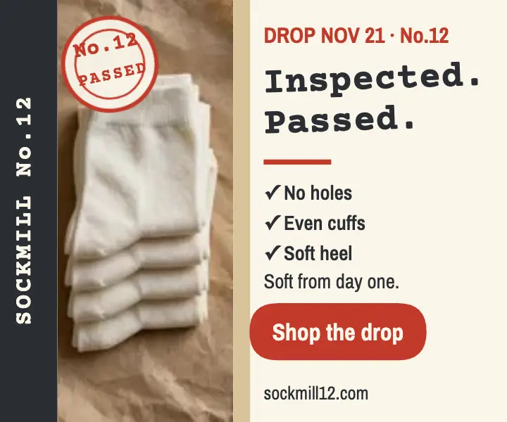 Sockmill inspected sock drop ad template