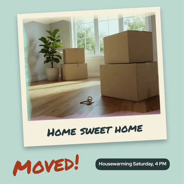 Moved housewarming print template
