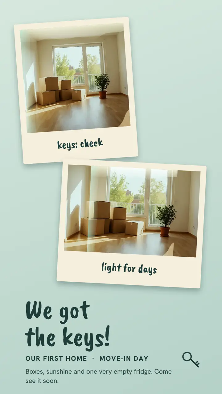 We got the keys instant-film story template