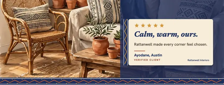 Interior design client review cover, Rattanwell Interiors template