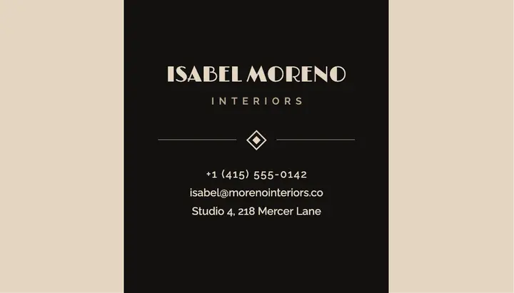 Isabel Moreno Interiors business card template