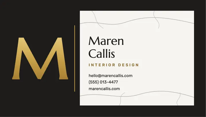 Marble monogram card template