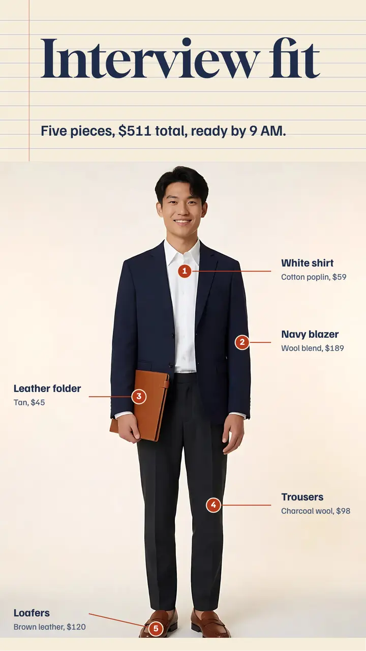 Job interview outfit callouts story template