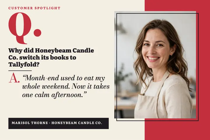 Honeybeam customer spotlight Q&A postcard: customer spotlight postcard template