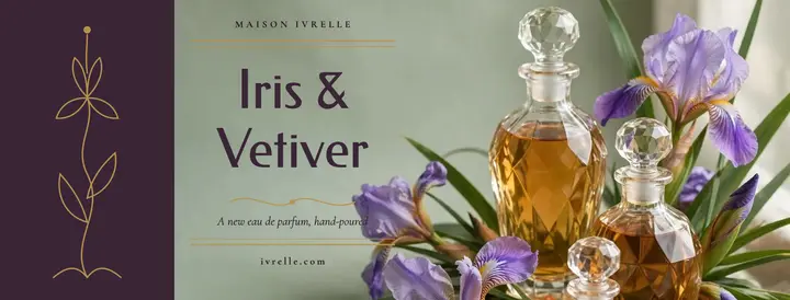 Iris & Vetiver perfume Facebook cover template