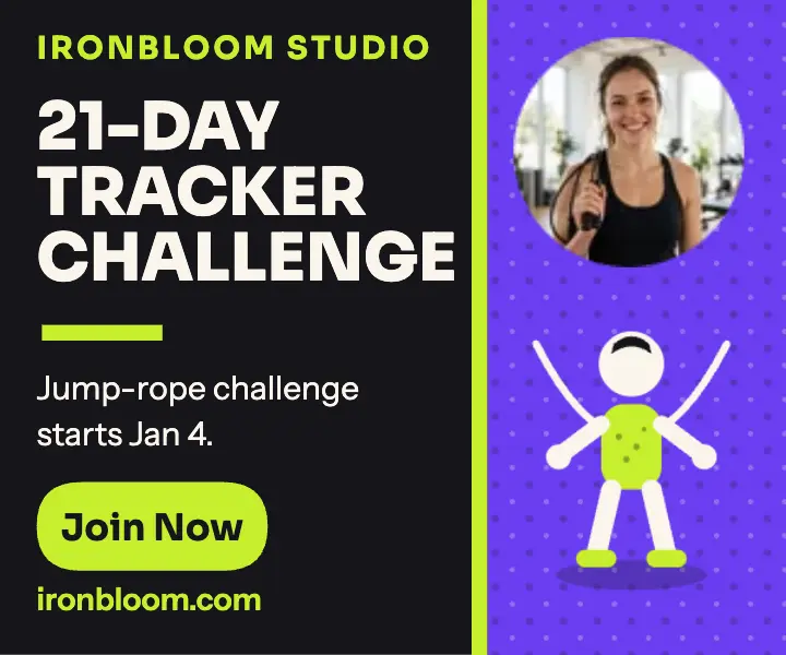 Ironbloom 21-day tracker challenge ad template