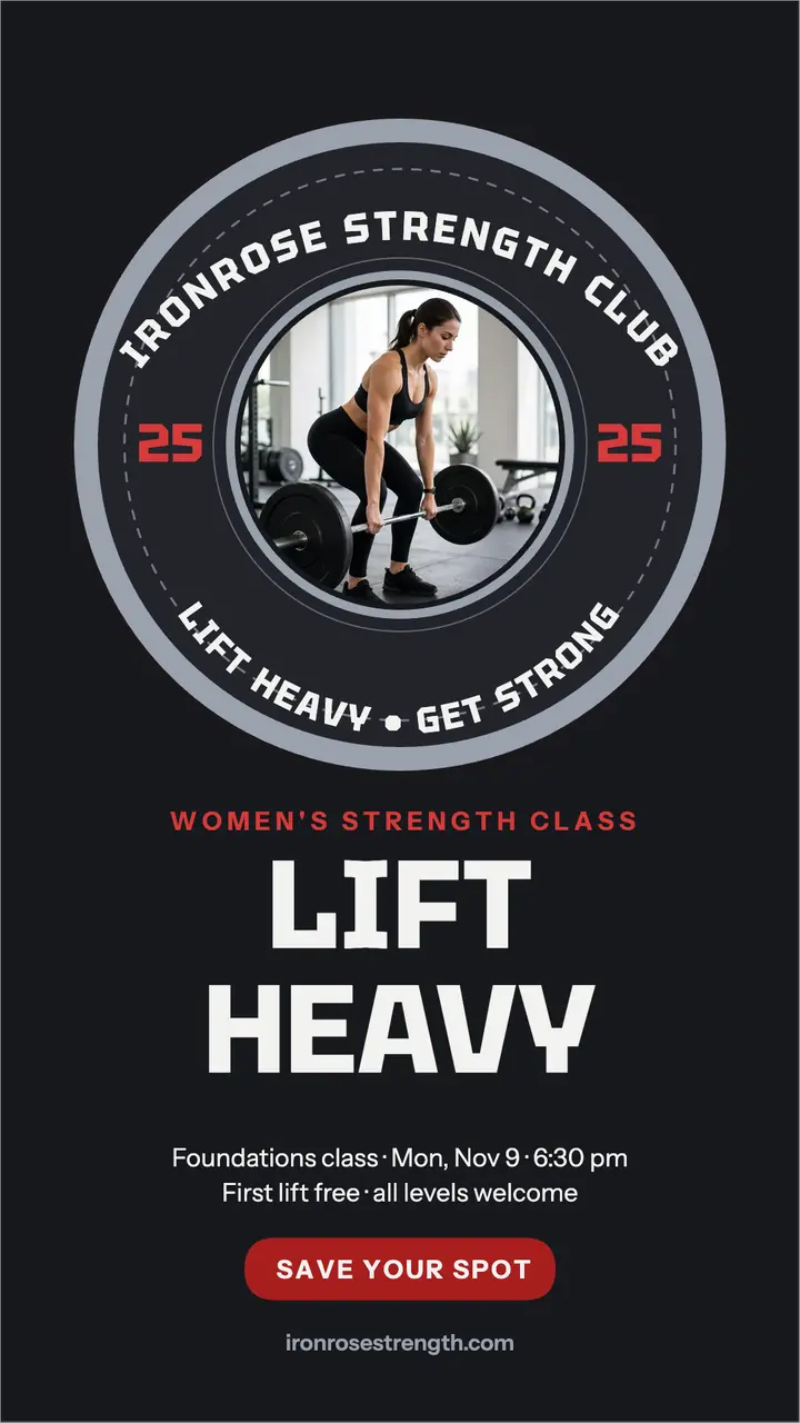 Ironrose strength class plate badge story template