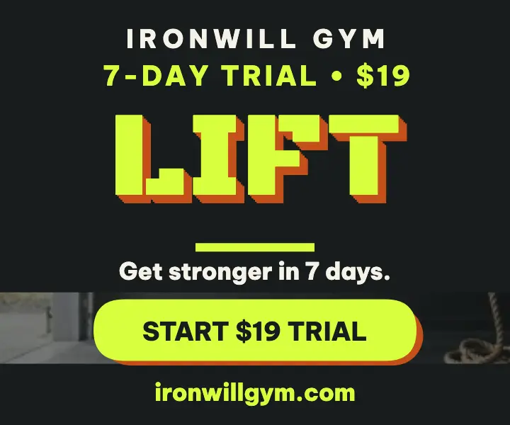 Ironwill Gym trial extruded ad template
