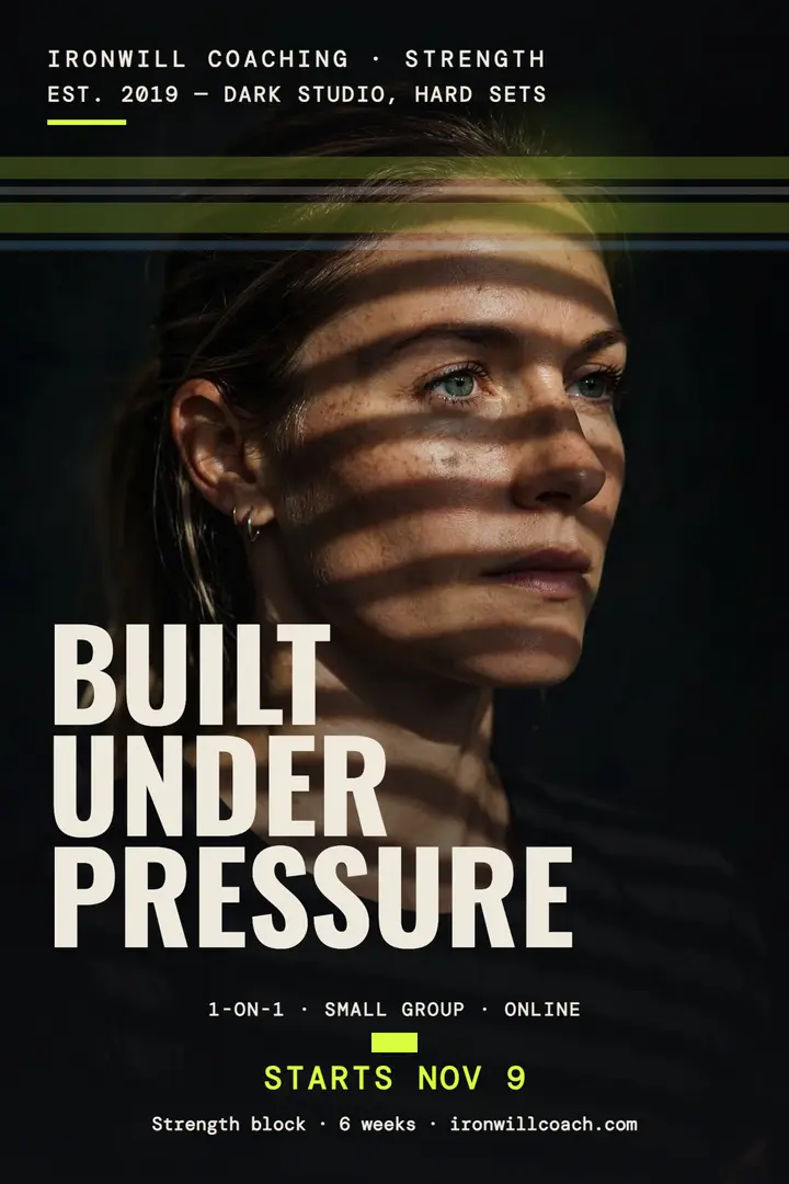 Ironwill built under pressure poster template