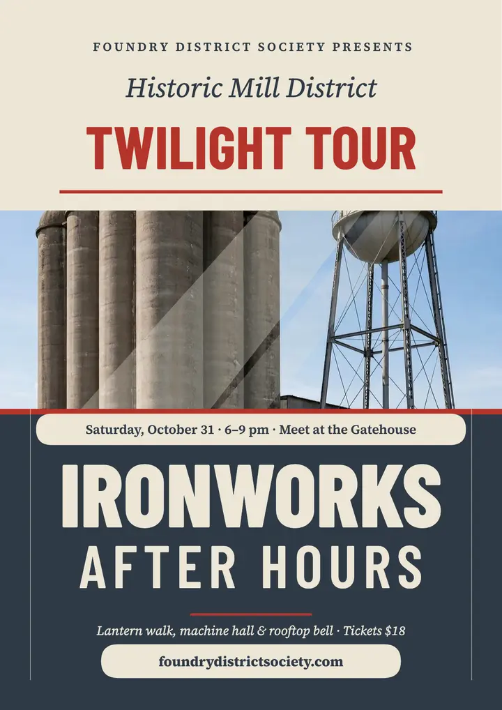 Ironworks After Hours twilight tour flyer template