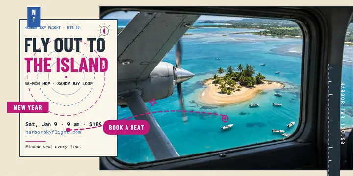 Harbor Sky island getaway flight post template