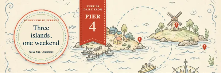 Skerrywhisk Ferries island-hopping map header template