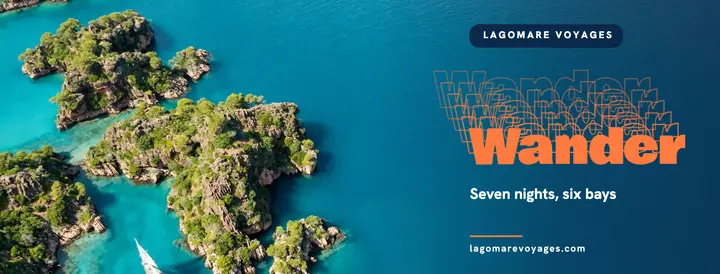 Island sailing Wander outline echo Facebook cover template