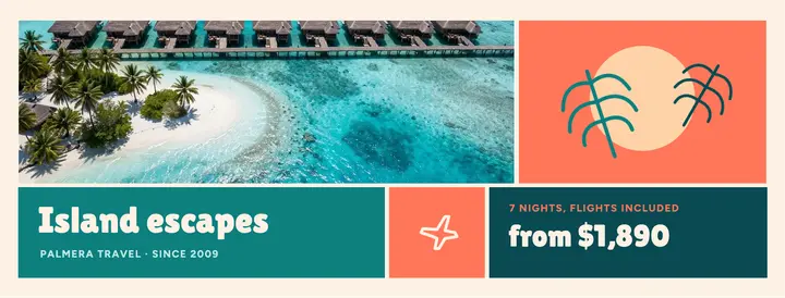 Island escapes travel agency cover template
