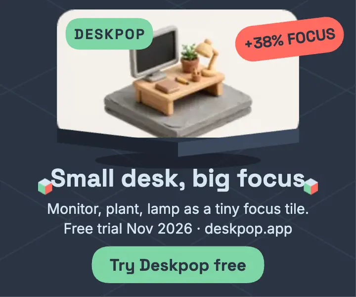 Deskpop tiny desk tile ad template
