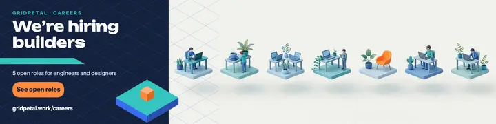 Gridpetal hiring LinkedIn banner, isometric: hiring linkedin banner template