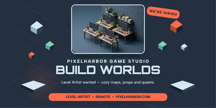 Pixelharbor level artist hiring post: game studio hiring post template