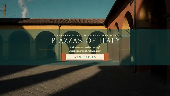 Piazzetta slow-travel piazzas banner: italy youtube banner template