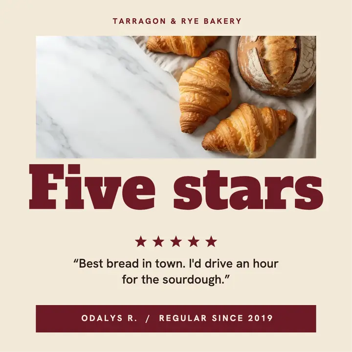 Five stars bakery review post template