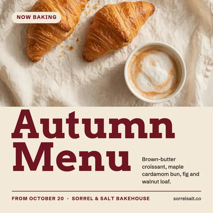 Sorrel & Salt autumn menu post template