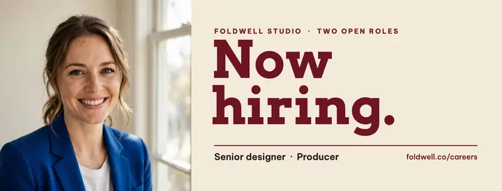 Foldwell studio hiring cover: we're hiring facebook cover template