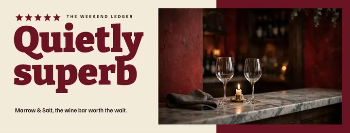 Quietly superb review cover: restaurant review cover template