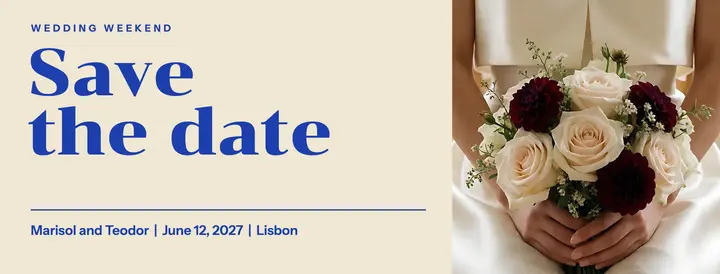 Marisol and Teodor save the date template