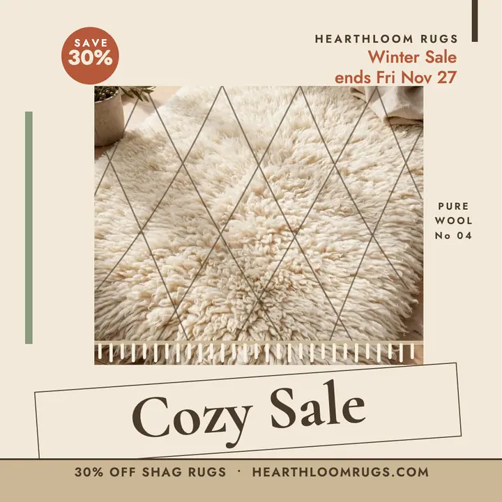 Hearthloom cozy rug winter sale post template