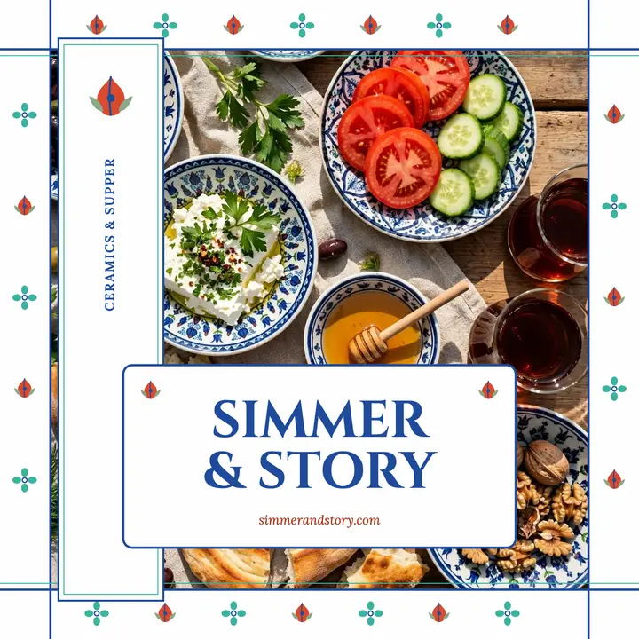 Simmer and Story restaurant podcast cover template