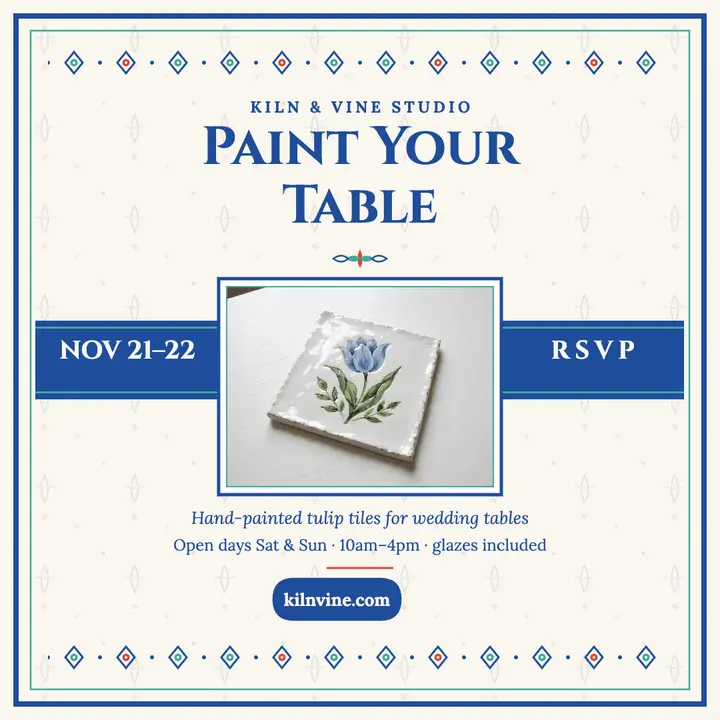 Kiln and Vine paint your table tile post template