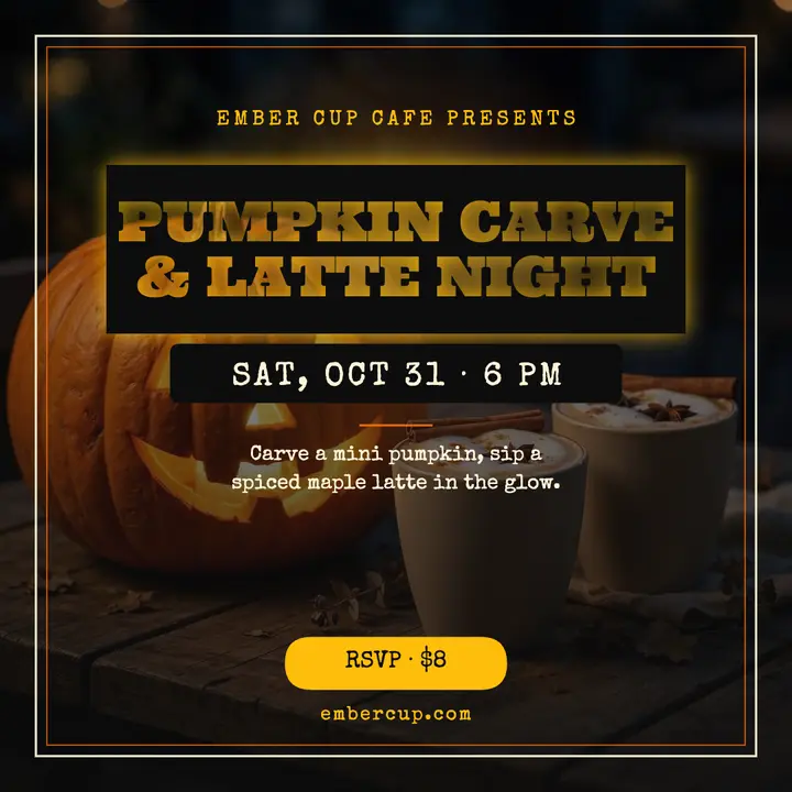 Ember Cup pumpkin carve night template