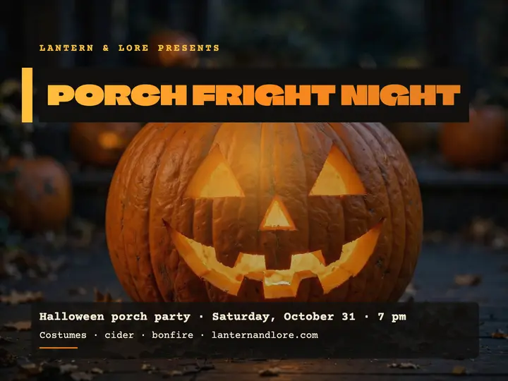 Lantern and Lore Halloween porch party slide template