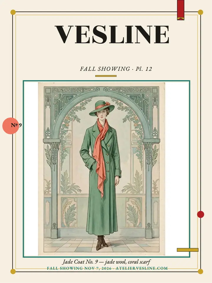 Vesline jade coat pochoir plate template