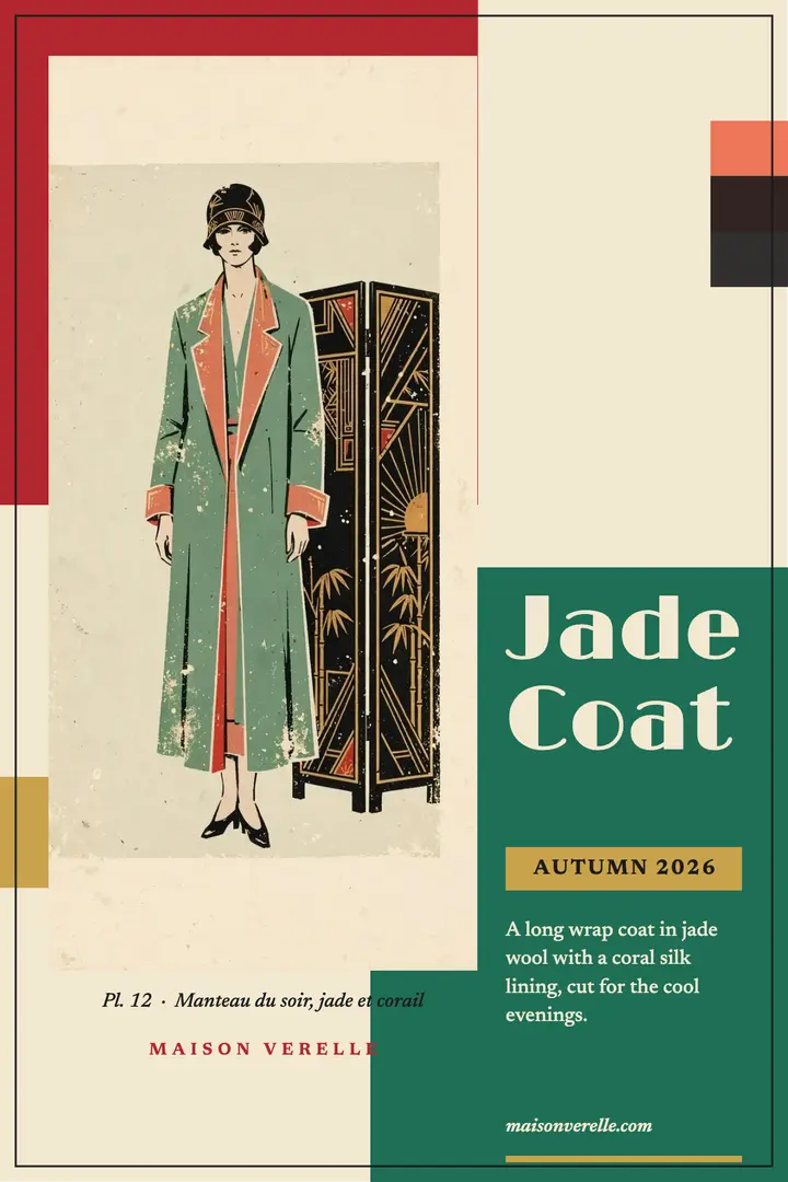 Maison Verelle jade coat plate template