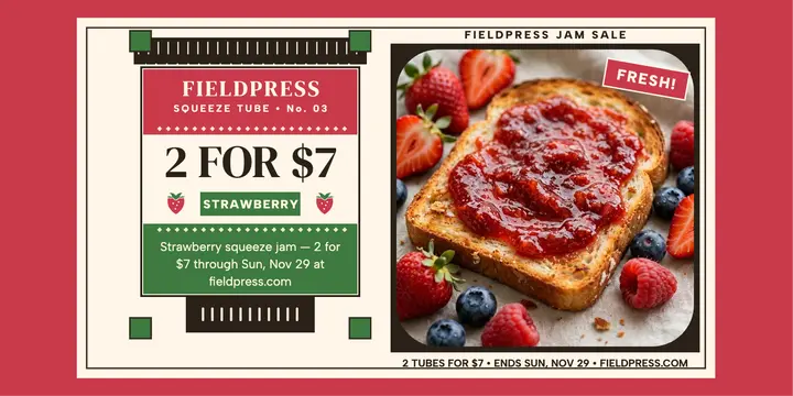 Fieldpress jam tube sale post template