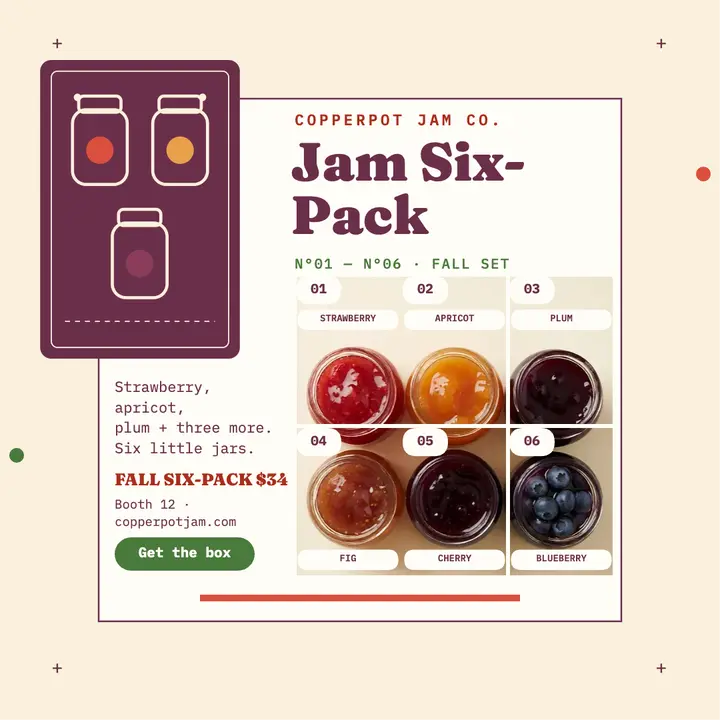 Copperpot jam six-pack specimen post template